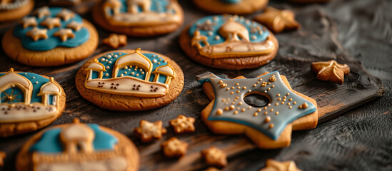 Eid cookies, a cookies with mosque pattern as topping suitable for celebrate holiday