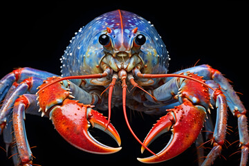 Detailed Close-up View of a Mesmerizing Crustacean, Capturing the Intricacy and Beauty of Marine Life