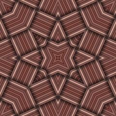 Seamless woven star pattern of stripes and lines. Square abstract pattern.
