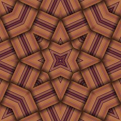 Fototapeta premium Seamless woven star pattern of stripes and lines. Square abstract pattern.