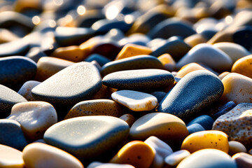 Obraz premium sprawling pebbles. Generative AI (생성형 AI)