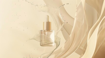 Elegant Beauty Background: Elegance captured in transparent serum textures against a delicate...