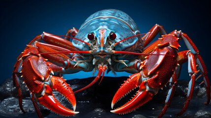 Detailed Close-up View of a Mesmerizing Crustacean, Capturing the Intricacy and Beauty of Marine Life