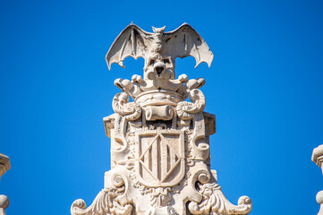 Spanish architecture on the public commercial and historical streets in Valencia, Spain