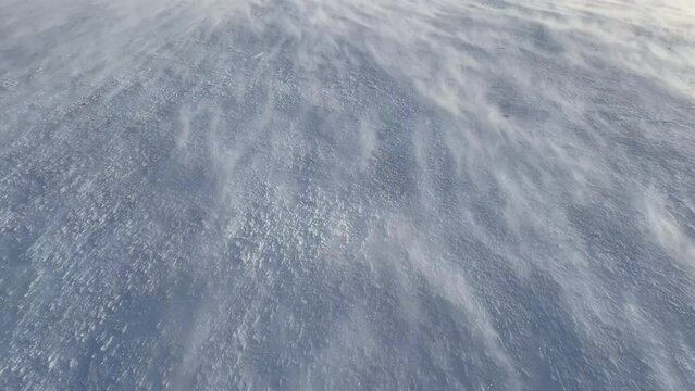 Drifting snow artistic patterns slow motion