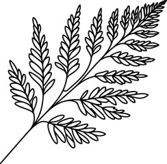 leaf in continuous line drawing minimalist style.

