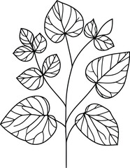 leaf in continuous line drawing minimalist style.
