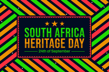 24th of September is celebrated as South Africa Heritage Day, modern colorful backdrop with shapes and typography.