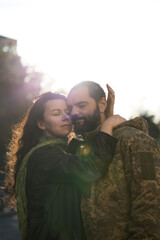 A Ukrainian soldier and his beloved woman