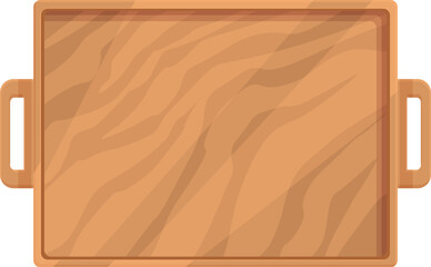 Wooden tray icon cartoon vector. Food cooking plate. Menu service lunch