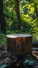 Fototapeta premium Tree Stump Stage in Wilderness Scene
