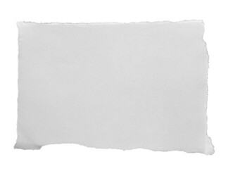 White ripped paper, torn edges strips on tranparent background (png image)