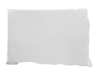 White ripped paper, torn edges strips on tranparent background (png image)