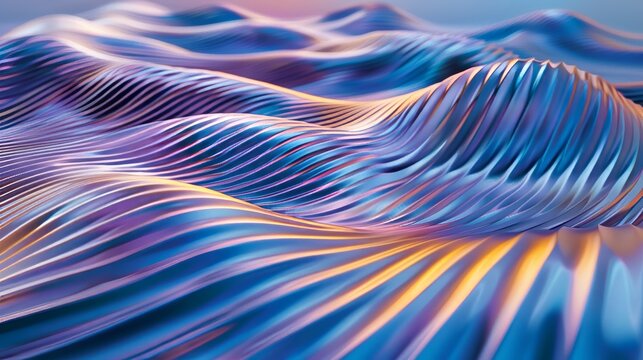 Detailed vibrant waves conveying motion and fluidity in abstract form