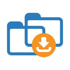 Obraz premium Arrow, down arrow, download, folder, multi, multi folder download icon