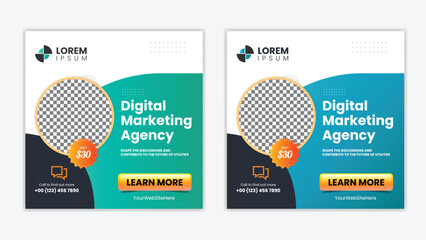 Unique Editable modern Social Media banner Template - Promotional web banner for social media