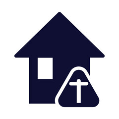 Church, building, cross, cross sign, church building icon