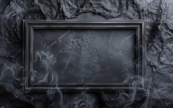 Frame concrete dirty stained vintage blackboard. Halloween theme. copy text space.