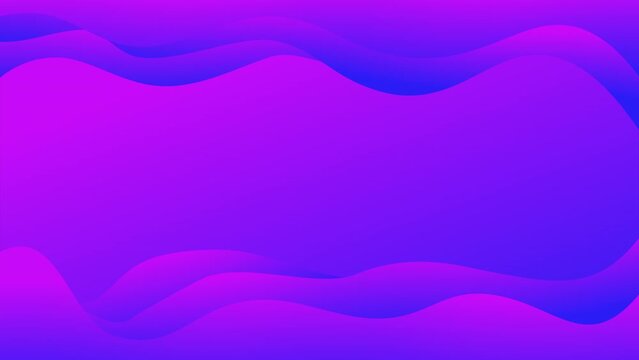 Beautiful background animation with gradation waves in purple blue. Loop playback on 4K footage