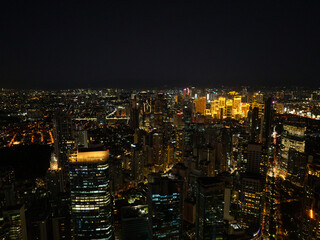 Fototapeta na wymiar Makati Cityscape at Night. Skyline in Metro Manila. Philippines.