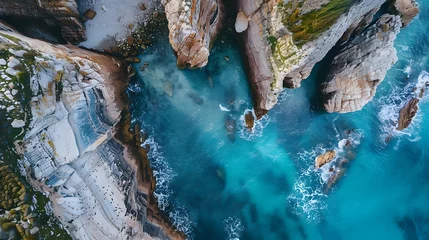 Foto op Plexiglas Drone photography of coastline © Deb