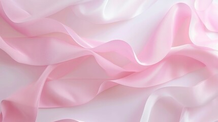 Fototapeta premium Pink ribbon on plain background