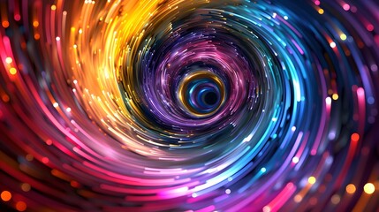 Multicolored vortex energy, cosmic spiral waves, colorful swirl tunnel, dimensional portal,...