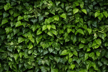 Lush Green Ivy Wall - Dense Foliage Pattern for Natural Backgrounds and Eco-friendly Concepts