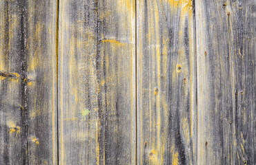 Row of vertical rustic aged wooden planks with subtle interplay of grey and golden hues. nature-inspired texture or background