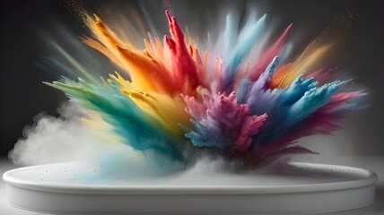 Abstract Blast of Colorful Dust