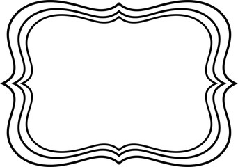 Stencil frame for text or congratulations. Twisted frame on transparent, png. ornamental frame