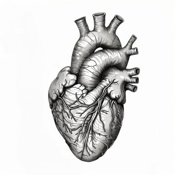 Artistical illustration vector drawing of human heart