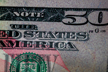 USD money banknotes, detail photo of US dollars