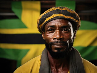 Closeup portrait of the man from Jamaica