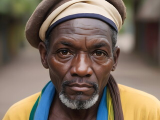 Closeup portrait of the man from Jamaica
