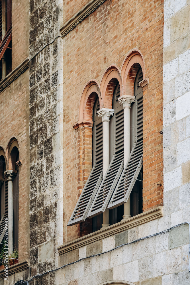 Wall mural Close-up of a historic facade in the center of Pisa, in Tuscany, central Italy