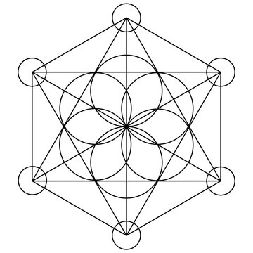 Alchemy flower Illustration, Mandala Pattern, Sacred Geometry Clipart