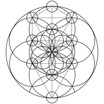 Seed of Life Illustration, Mandala Pattern, Sacred Geometry Clipart