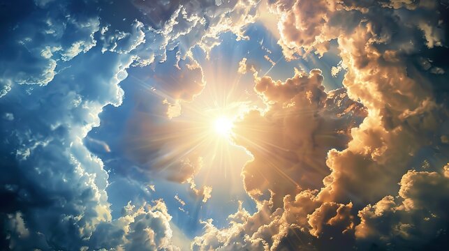 God light in heaven symbolizing divine presence, truth, spiritual illumination Religion background