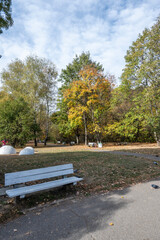 Obraz premium Autumn view of South Park in city of Sofia, Bulgaria