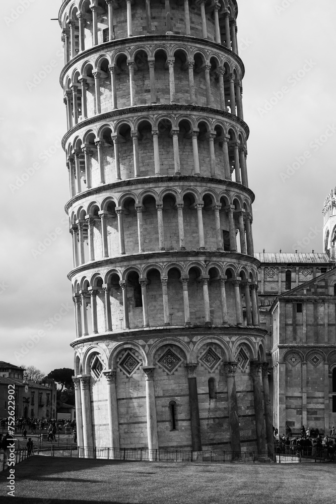 Wall mural close up of the leaning tower of pisa, tuscany region, central italy