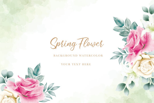 beautiful watercolor floral rose background 