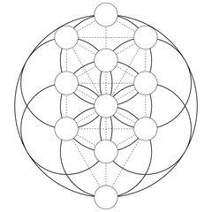 Tree of Life Illustration, Mandala Pattern, Sacred Geometry Clipart