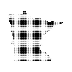 Fototapeta na wymiar Minnesota state map in dots