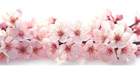 Spring border background with beautiful pink flower
