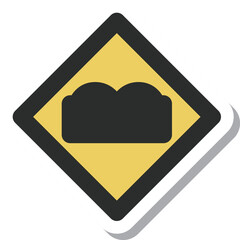 ミニ標識のステッカー単品イラスト　路面凹凸あり