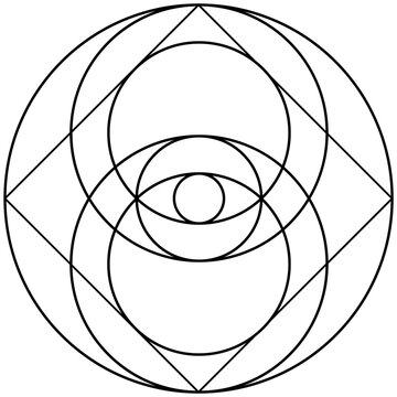 Vesica Piscis, Eye of GOD Illustration, Mandala Pattern, Sacred Geometry Clipart