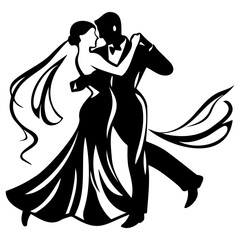 Couple Dancing, ballroom dancing, vector illustrator.
