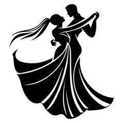 Couple Dancing, ballroom dancing, vector illustrator.
