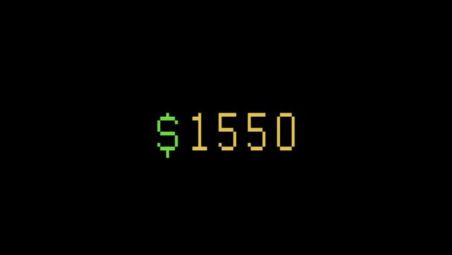 Money Number Counter Animation 5000 with Alpha Channel